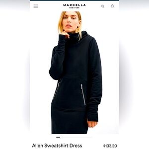 MARCELLA NYC ALLEN SWEATSHIRT DRESS Black L NWOT